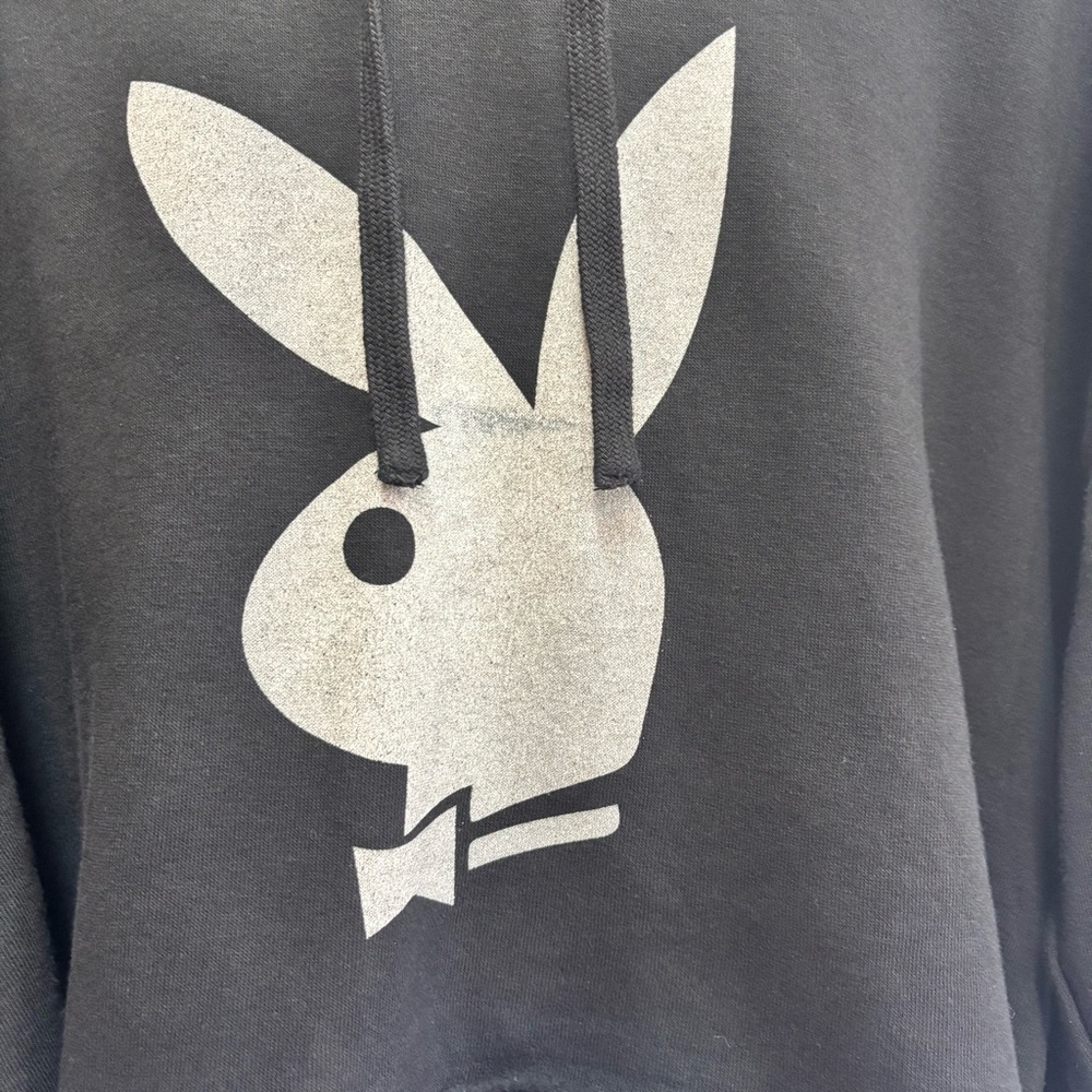 Lane Seven Cropped Hoodie Playboy Bunny Black Size M - Picture 3 of 9